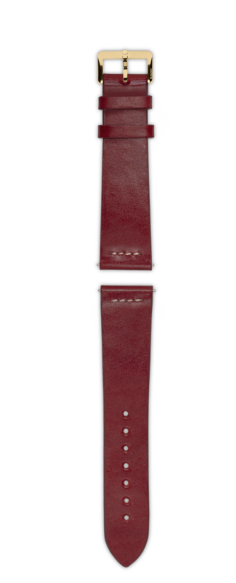 红色皮革表带