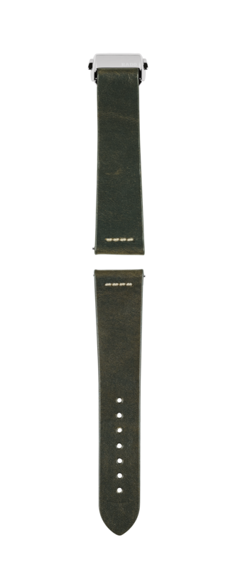 Green leather strap